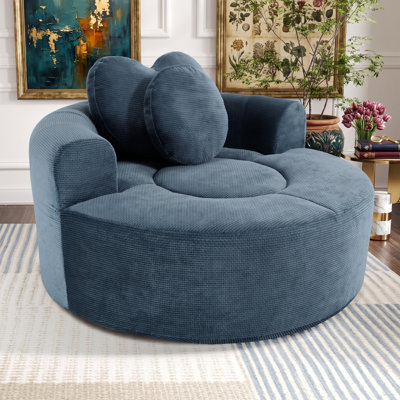 Canapé-lit rond à nuage avec aucun assemblage requis, lit de jour moderne avec 3 coussins