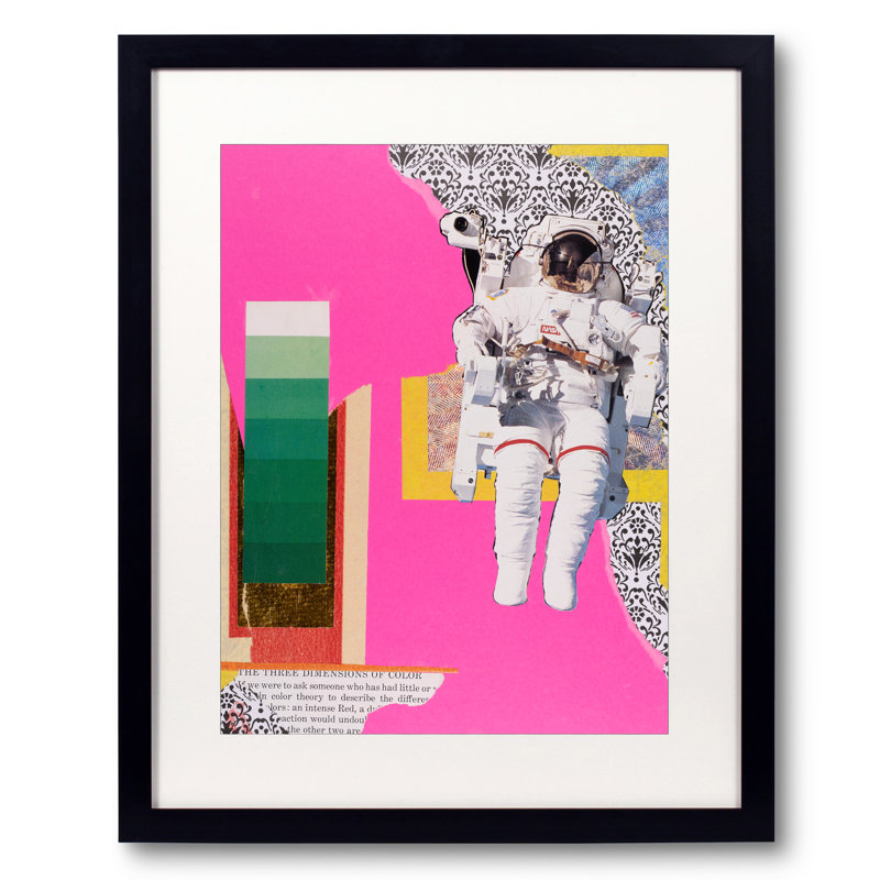 Pink Yellow NASA Print by Jphono 1, 21.25" H x 17.25" W, Black Framed Paper