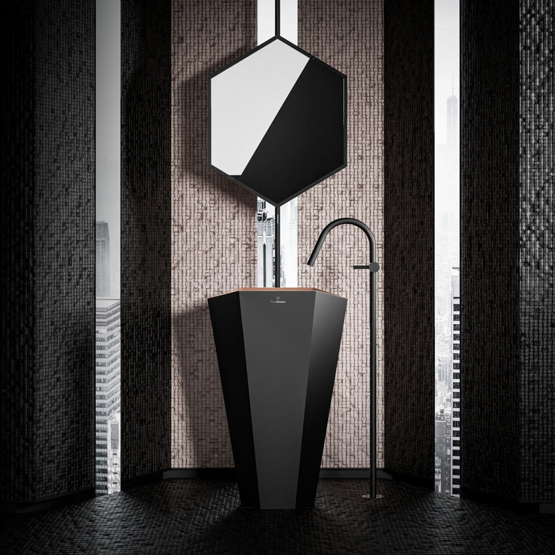 Mirage by Tonino Lamborghini Freestanding Sink, Black Mat