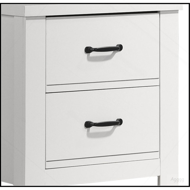 Table de chevet blanche à 2 tiroirs l 21,5 po Cosmo