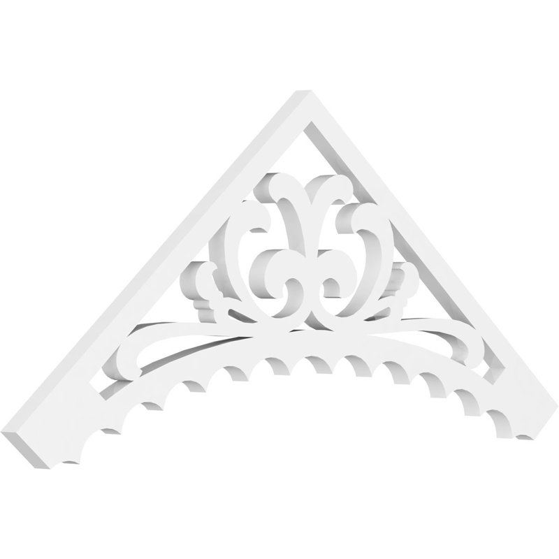 Genova Signature Urethane Gable Pediment, Primed Tan, 15" H x 36" W x 1" D, 10/12