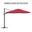Parasol carré en porte-à-faux 11 pi avec lumière DEL 11 pi (sans base de parasol)-18136836
