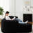 Luxury Black Sectionals, Chenille Fabric, Modern Curved Sofa For Home