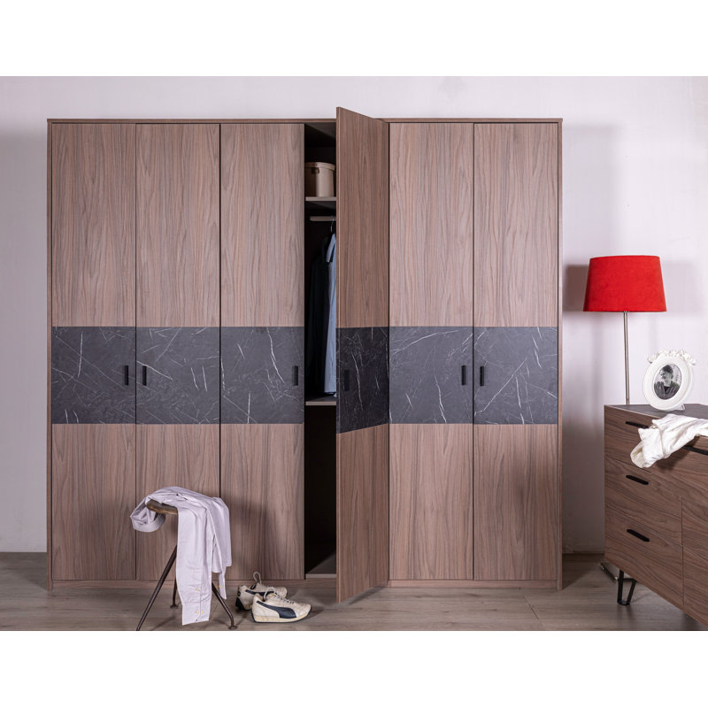 Ilwell 6 Door Manufactured Wood Wardrobe