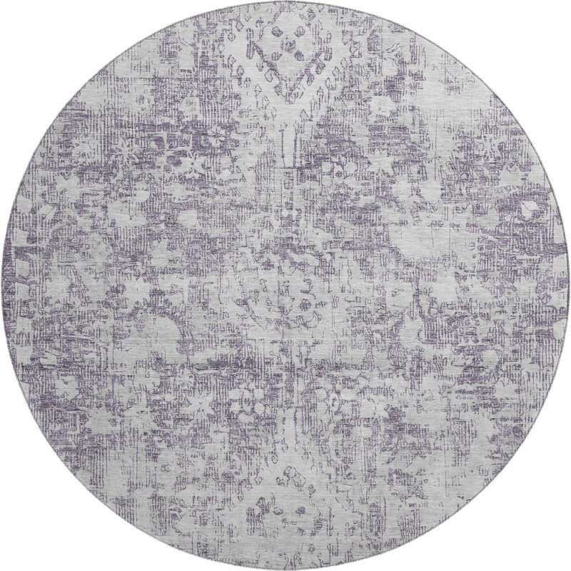 Premium Machine Washable Barry AMF1229 Global Rug, Round 8'