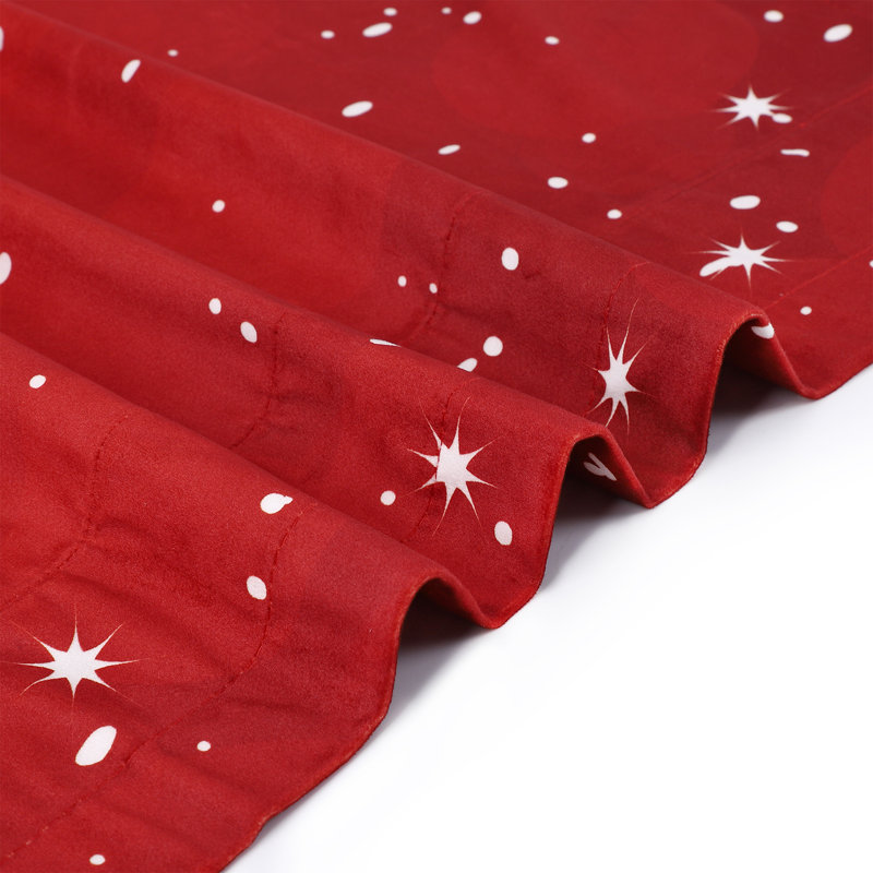 Rideaux de Noël en velours (lot de 2), motif floral, flocons de neige et étoiles, occultants et thermiques, 66 cm de large x 61 cm de long, pour cuisine, salon et salle de bain.