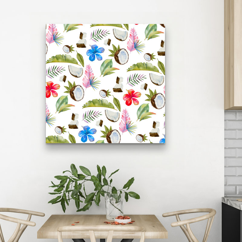 Tropical pattern - 32"x32" art on canvas
