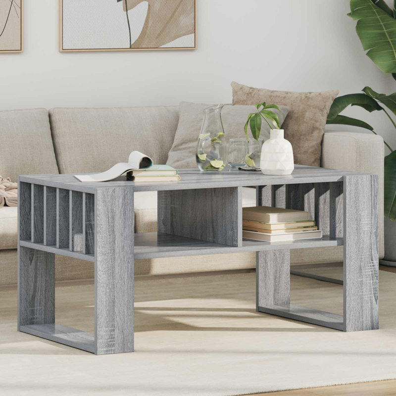 Coffee Table with Storage, Grey Sonoma, 45cm. H x 92cm. L x 49.5cm. W