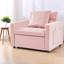 Canapé-lit convertible en velours, fauteuil inclinable rose moderne