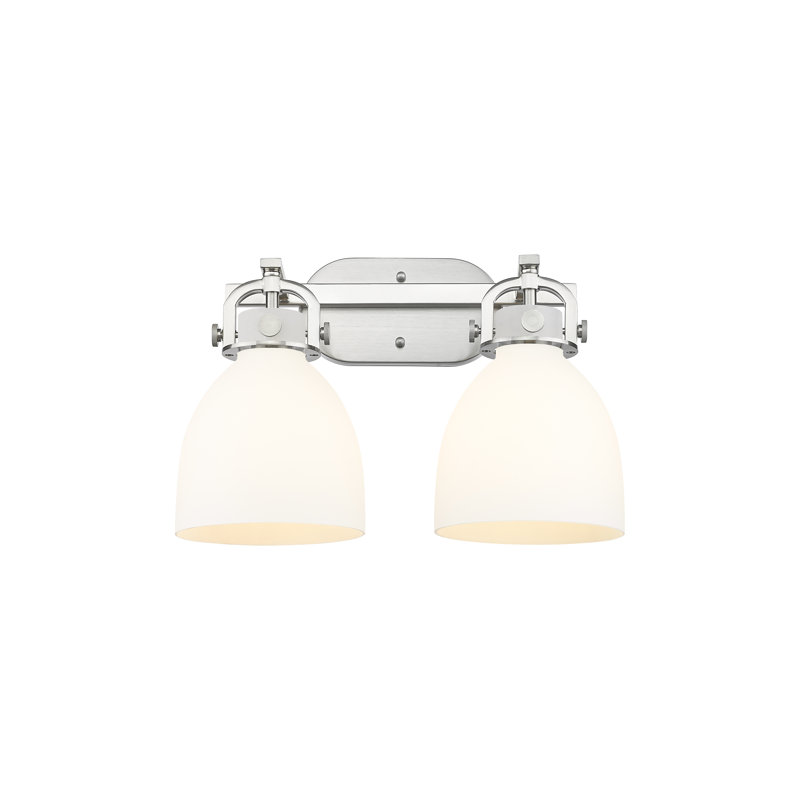 Éclairage pour meuble-lavabo mural 2 lumières 7 po Badillo, Blanc, Nickel satiné