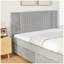 Grand lit tapissier en chenille avec tête de lit capitonnée, tiroirs de rangement et lit gigogne-129412848