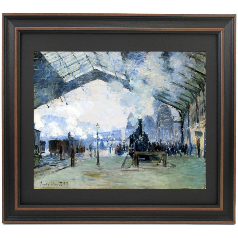 L'arrivée du train de normandie, gare Saint-Lazare par Claude Monet, H 20 po x l 24 po