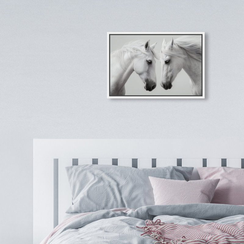 Twin Souls II Print by Oliver Gal, 21"H x 31"W, White Floater Frame