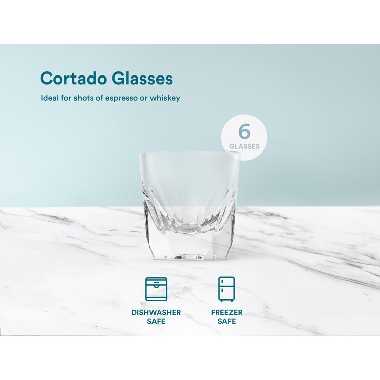 KooK Cortado Glass Set, Double Shot Glasses, For Drinking Espresso