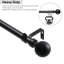 Tringle à rideaux simple réglable en métal robuste de 1 pouce, faiteaux à billes en acier, noir mat-1591267623