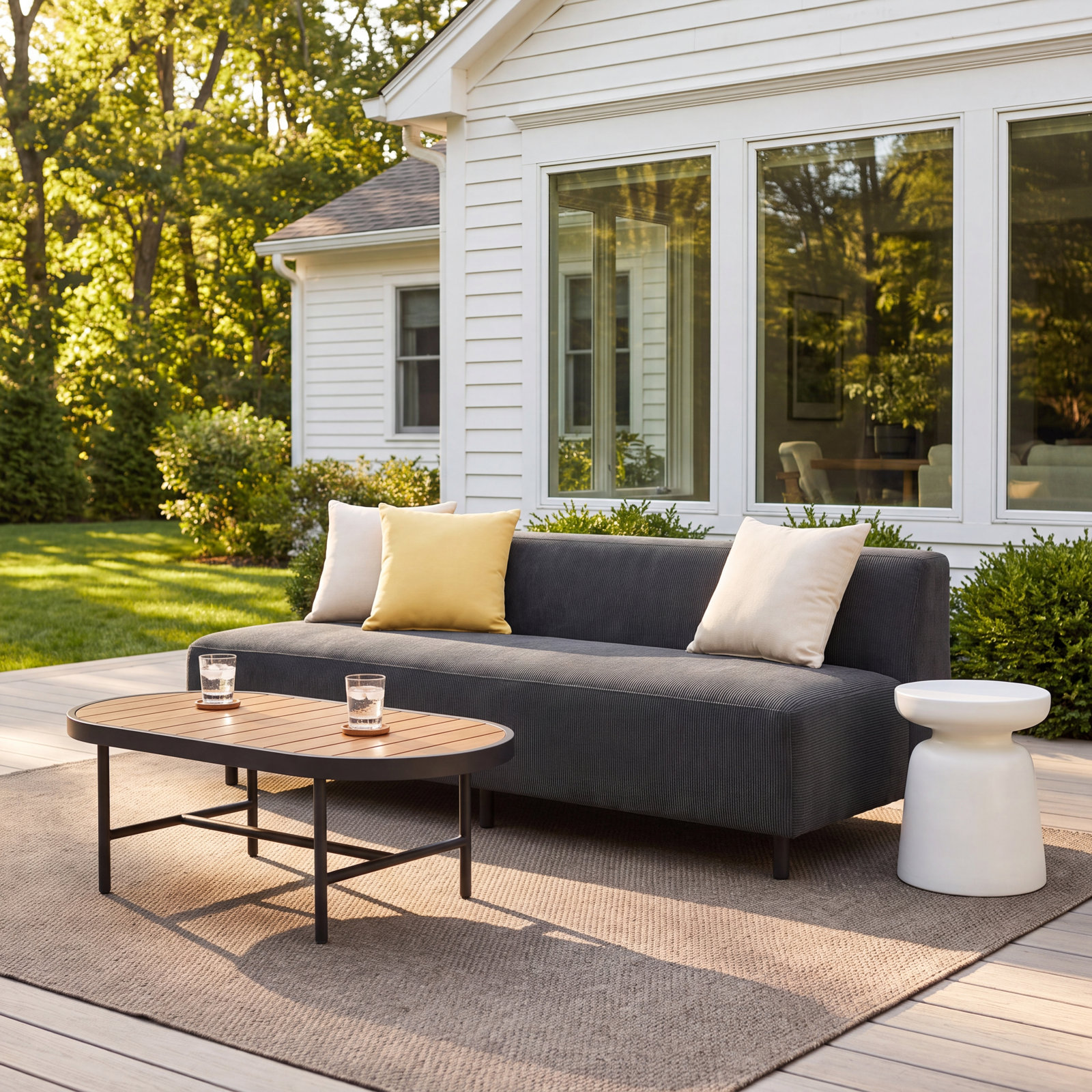 9 Yard 72" Sunbrella® Patio Sofa, Coal Sunbrella