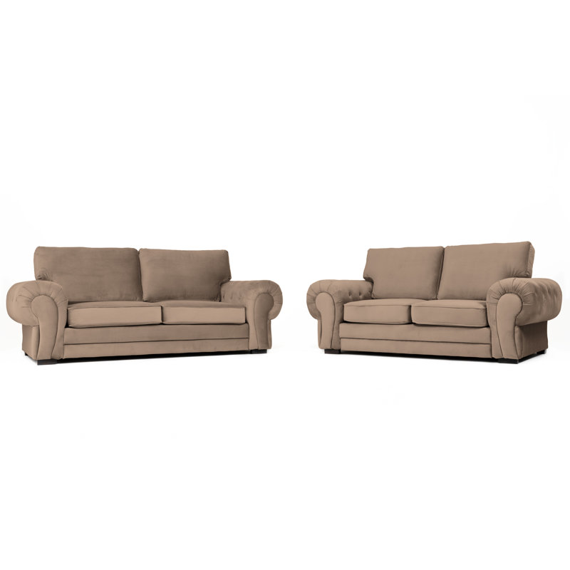 Fonda 2 - Piece Velvet Living Room Set, Brown