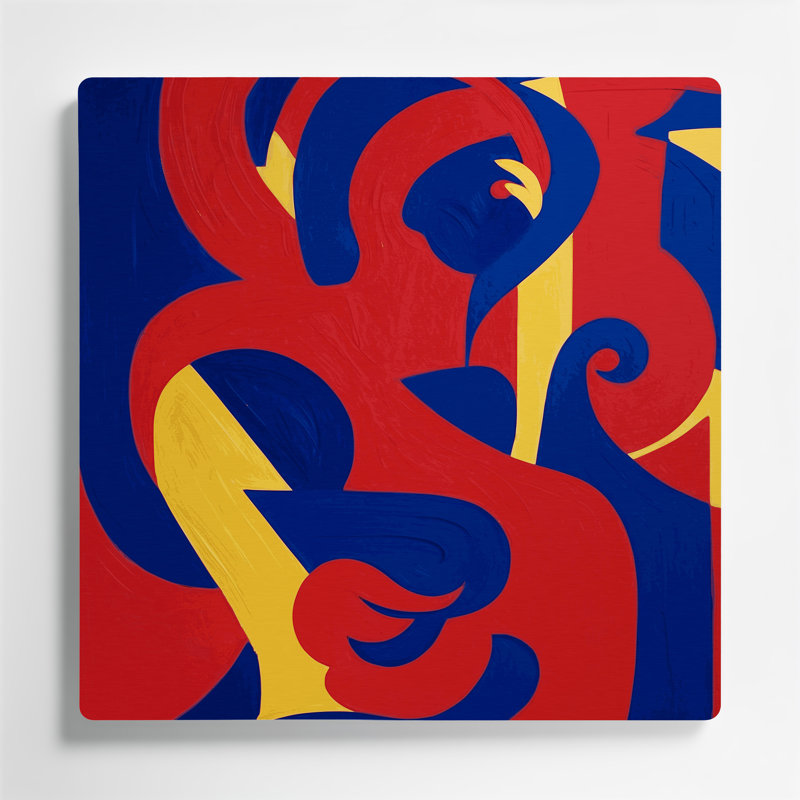 Art figuratif abstrait en métal rouge 25, H 12 po x l 12 po
