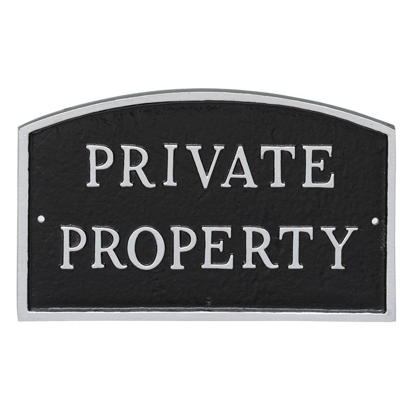 Plaque d'adresse murale sur 2 lignes Arch, Noir / argent