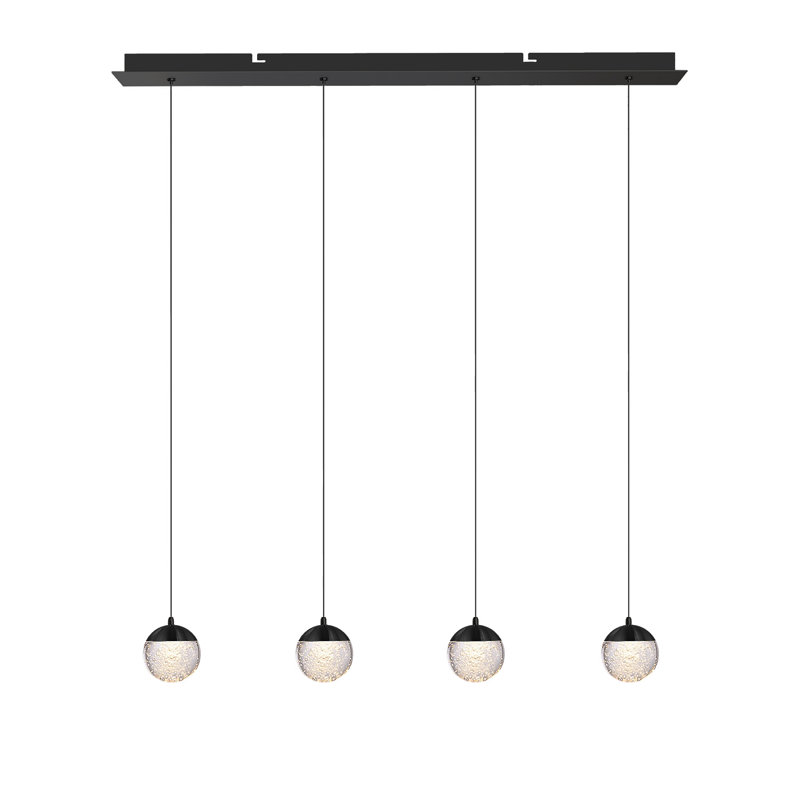 Heatherly 4 - Light Kitchen Island Pendant, Black