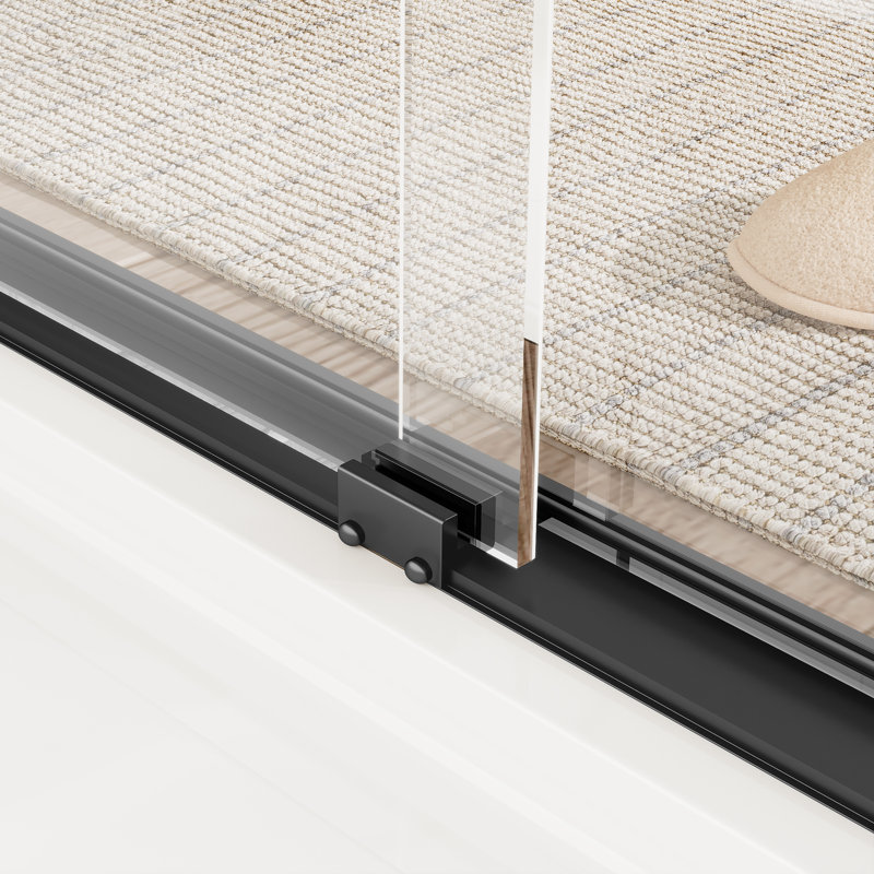 60" W x 72" H Double Sliding Semi-Frameless Shower Door, Black