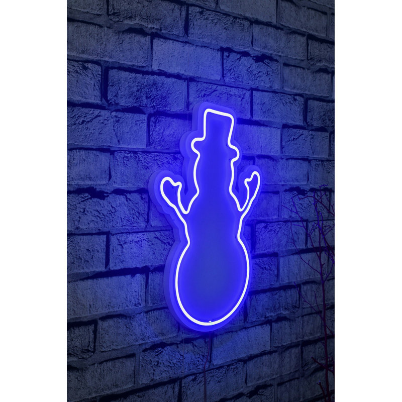 Bande d'éclairage flexible à DEL néon bleue imperméable IP67, 14,2 po x 13,8 po x 0,8 po | 12V DC, 240 lumens, 36W Max | Gabarit en mousse de PVC, système de suspension murale intégré, parfait pour la décoration intérieure, les fêtes et les événements
