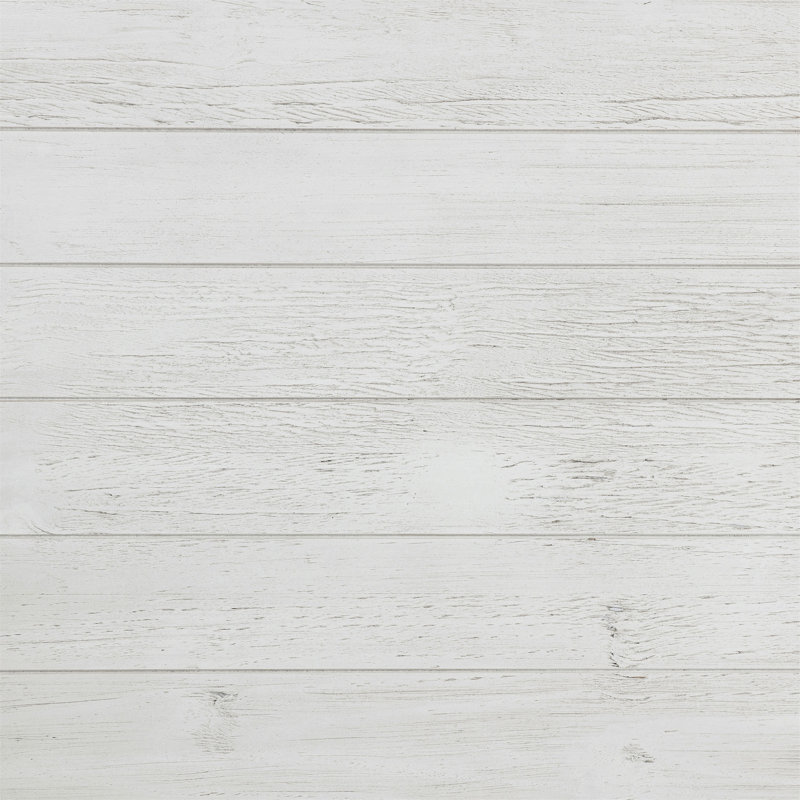 Table basse en bois blanc patiné avec tablette Castleton, Blanc
