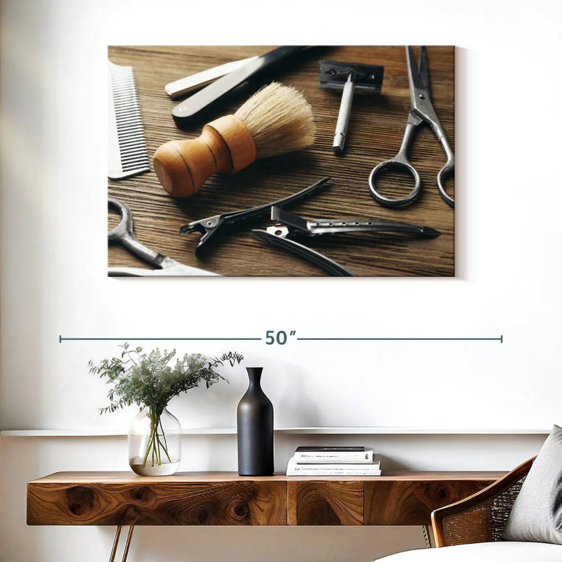 Shuttleworth Barber Tools, 26" H x 39" W