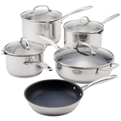 Stellar 7000 5 - Piece Non-Stick Stainless Steel Cookware Set