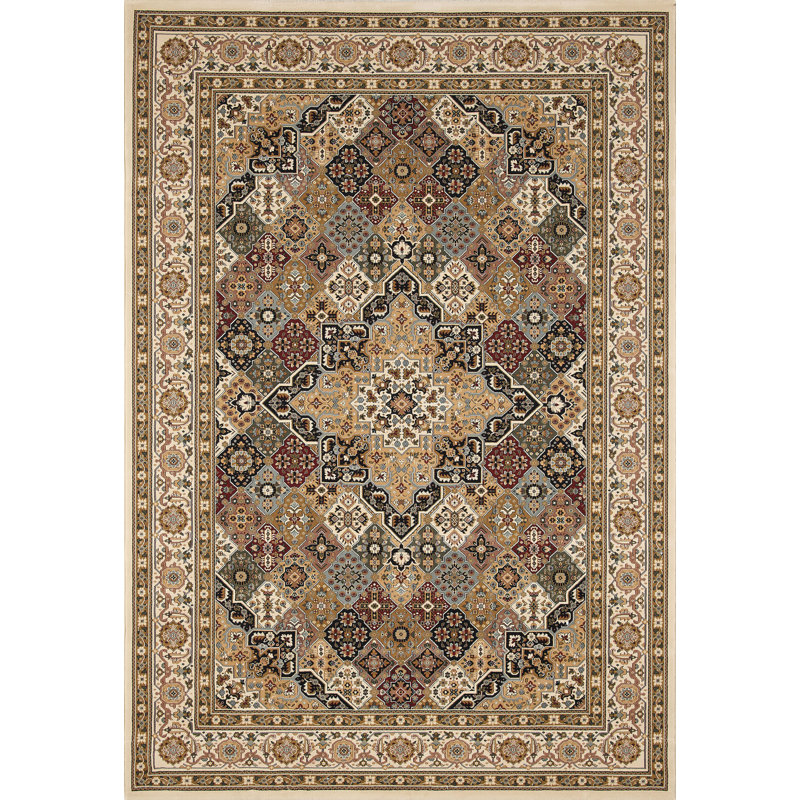 Tapis oriental crème / brun intérieur / extérieur Turkuaz, Rectangle 3 pi 11 po x 5 pi 7 po