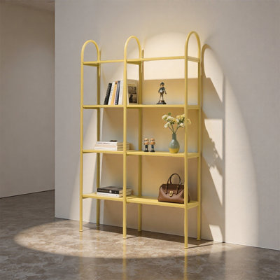 Cream Style Yellow Metal Display Shelf