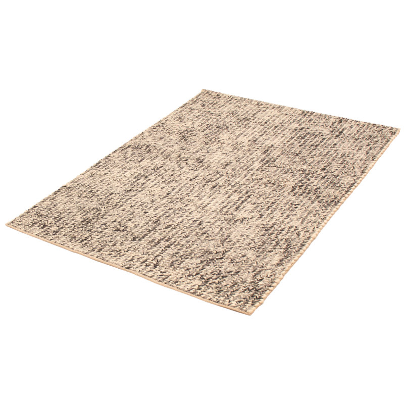 Tapis gris en laine tressé à la main Mulvey