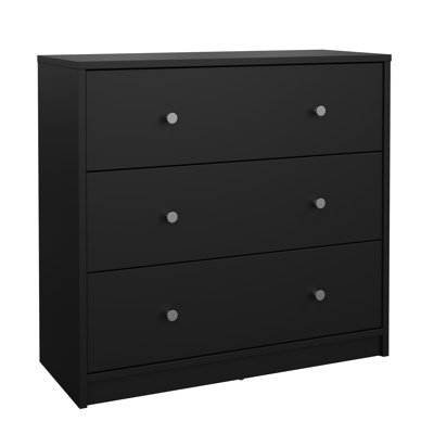 Studio 3 Drawer Chest, Black by Ebern Designs