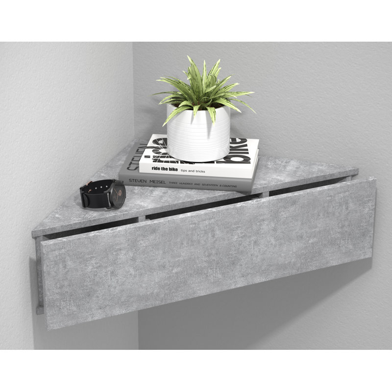 Sariel 60cm W Manufactured Wood Bedside Table, in Grey