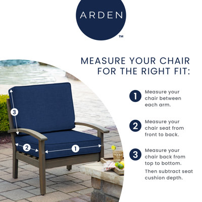 ARDEN Outdoor Deep Seat Cushion Set, 24 in x 24 in, Weather-Proof, Rain-Proof, Fade Resistant Patio Cushion for Chair, Sofa, and Couch Turquoise Daphne Medallion