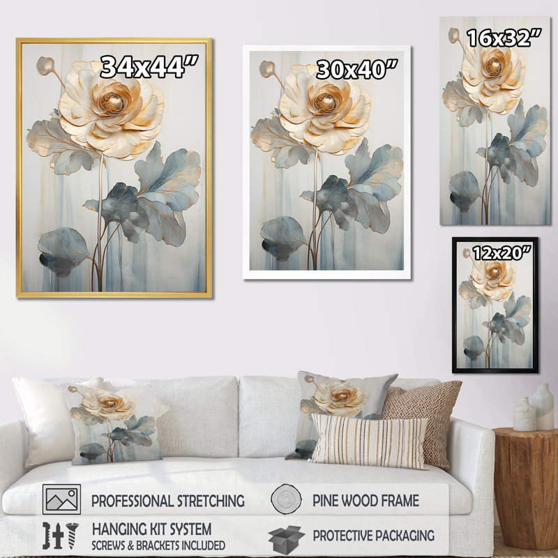 «Vivid Ranunculus Hues II», reproduction sur toile, Cadre flottant blanc, H 40 po x l 30 po