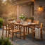 Ensemble de salle à manger d'extérieur en bois d'acacia 7 pièces avec table extensible et 6 chaises, teck