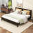  Wood Platform Bed Frame with Headboard-735910688-735910689