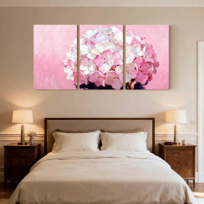 Hydrangea, ensemble de 3 impressions murales sur toile, H 18 po x l 36 po
