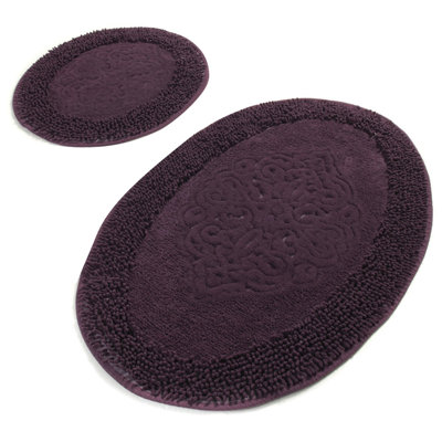 Ensemble de tapis de bain en coton de qualité supérieure (2 pièces), antibactérien et antidérapant, 19,7 x 23,6 pouces et 23,6 x 39,4 pouces | 100% coton, 1,6 lb / pied carré | Lavable à la machine, durable et doux pour le confort de la salle de ba