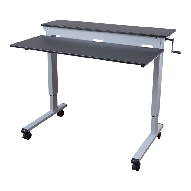 Bureau debout à hauteur ajustable Selinger, Noir / gris, H 33,5 po x l 47 po x P 28,5 po