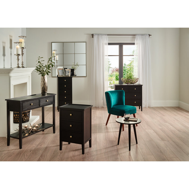 Naugatuck 90cm Solid Wood Console Table, Satin Black