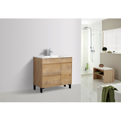 Chumasero 35.89'' Single Bathroom Vanity with Ceramic Top