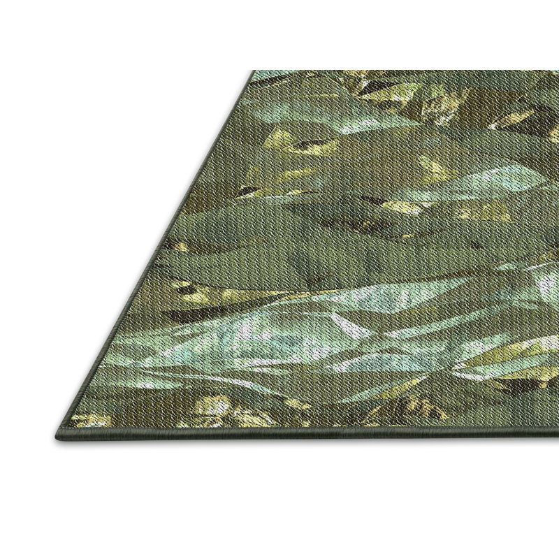 Vert Tapis décoratif, Rectangle 8 pi x 12 pi
