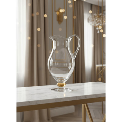 Pichet en verre avec diamant ambre sur pied