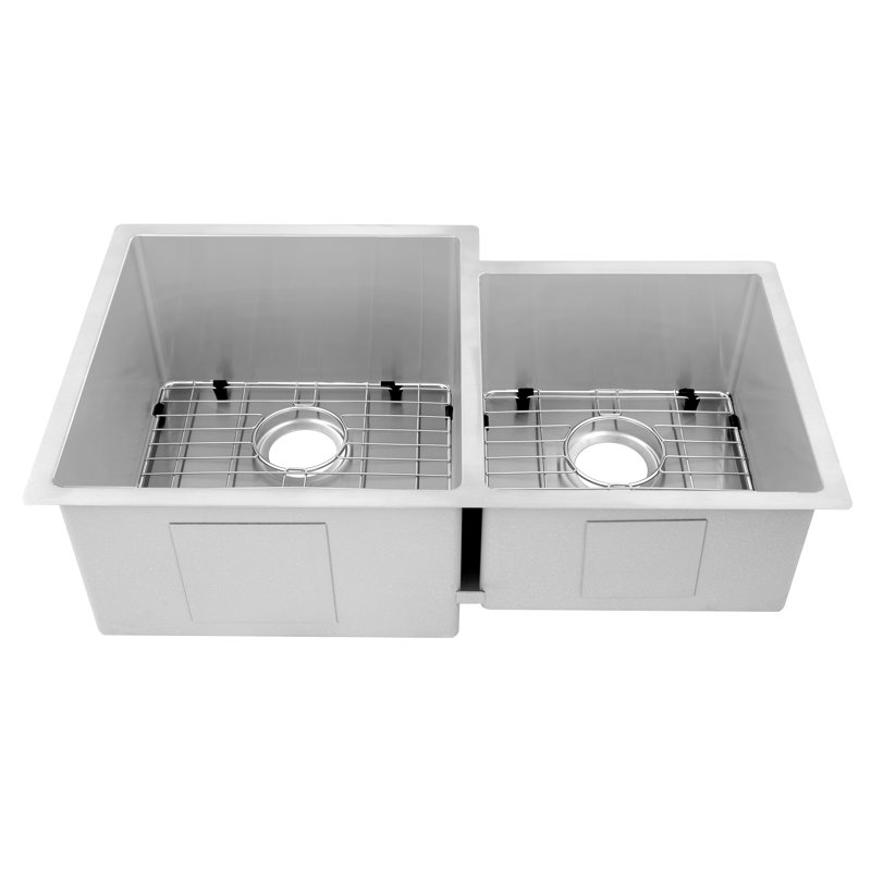 ZLINE 32" Jackson Undermount Double Bowl Fingerprint Resistant Stainless Steel Kitchen Sink with Bottom Grid, Stainless Steel