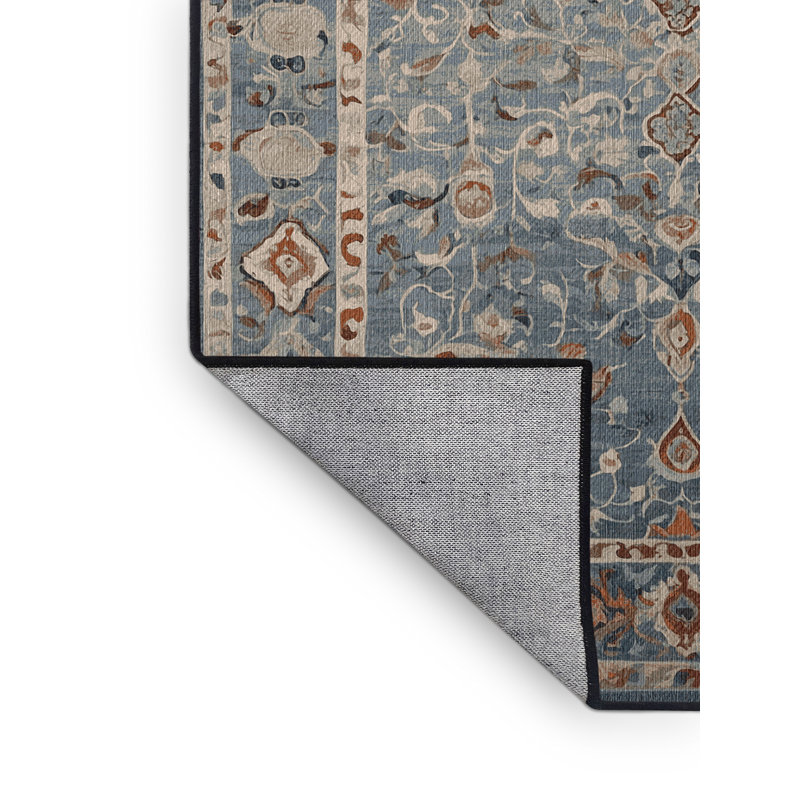 Machine Washable Black Area Rug, Square 5'
