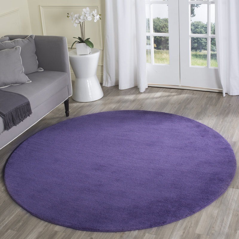 Frann Hand Tufted Wool Solid Color Rug, Round 8'