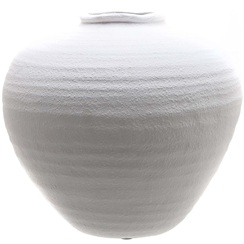 Handmade Ceramic / Porcelain Decorative Urns & Jars, 26cm H x 28cm W x 28cm D, Matte White