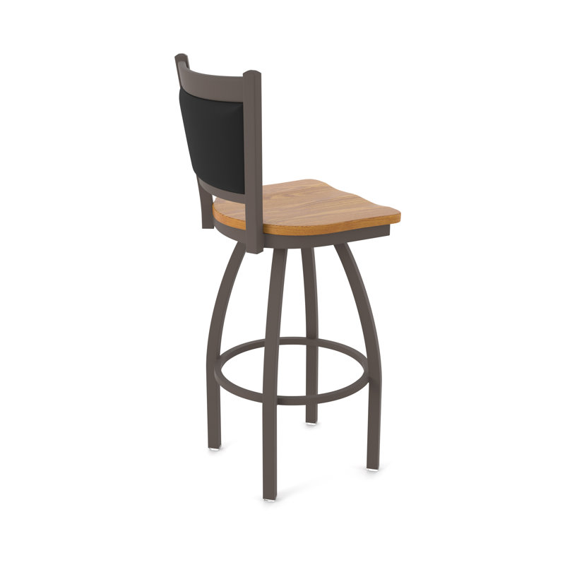 Tabouret pivotant Hadleigh, Bronze, Tabouret de bar (siège d’une hauteur de 30 po), Chêne moyen